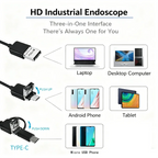 7mm 3-in-1 Endoscope Camera IP67 Waterproof 6 LED Adjustable USB Android Flexible Inspection Borescope Camera for Phone PC CM World