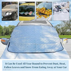 LEIBOO Sunshade Cover Car Windshield Snow Sun Shade Waterproof Protector Automobile Magnetic Cover Car Front Windscreen Cover Car Mobile World