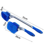 Blue Long-Handle Car Wash Brush | Non-Slip Frost-Resistant Soft Handle Rim & Tire Cleaning Brush | Automotive Car Washing Tool