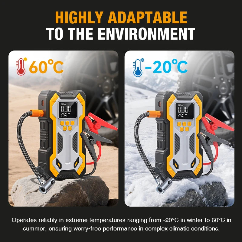 7000A Jump Starter with Air Compressor Portable Car Battery Booster (9.0 Gas/6.5L Diesel) with 160PSI Auto-Shutoff Tire Inflator