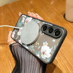 For Samsung Galaxy A57 A37 A17 A55 A54 A56 A25 S25 S26 Edge S24 S23 S22 Ultra Plus S25 FE Flower Case Magnetic For Magsafe Cover Car Mobile World