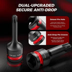1/2" Drive Impact Torx Bit Socket Set T30 T40 T45 T50 T55 T60 T70 T80 CR-MO Steel Anti-Corrosion Heavy Duty Star Socket Wrench K