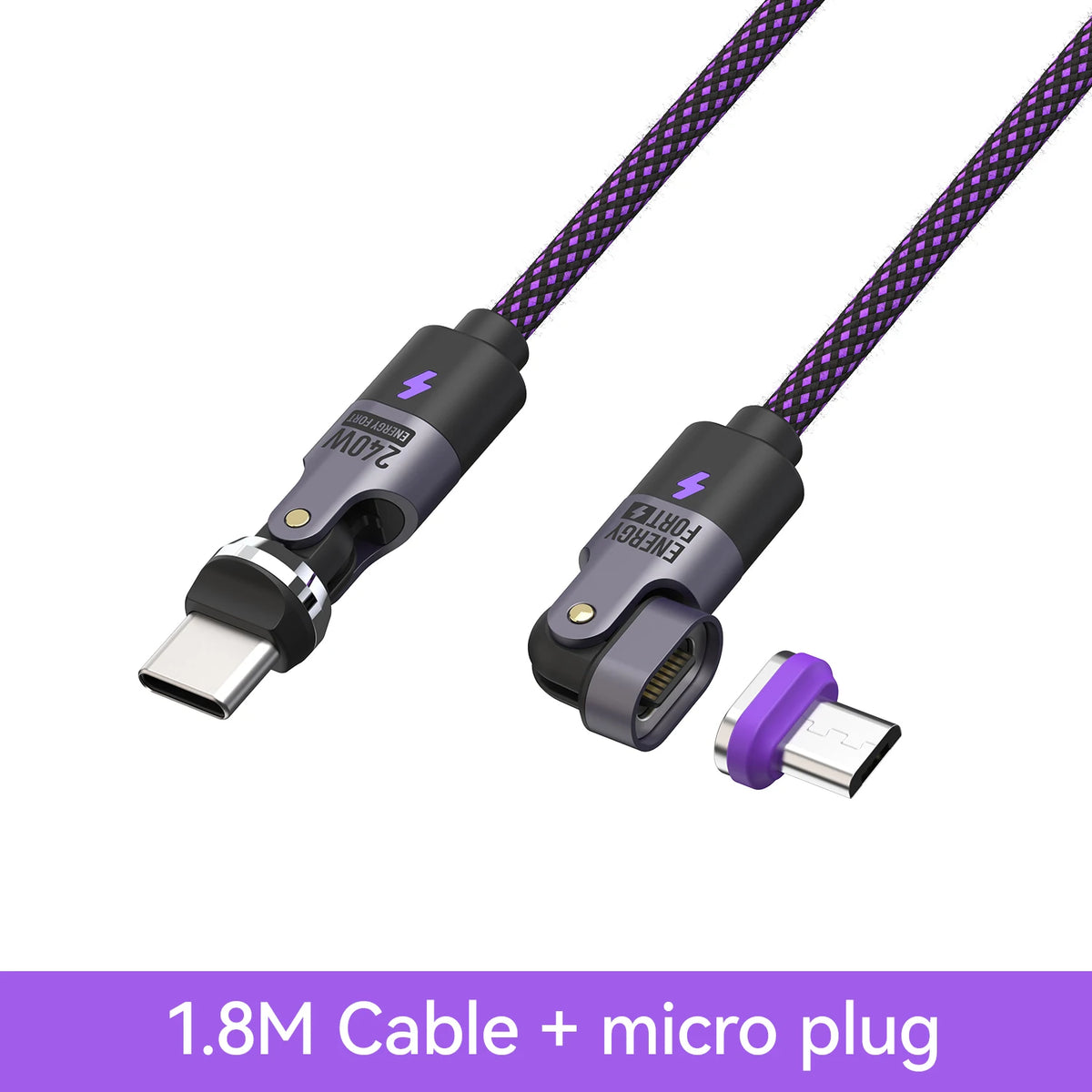 240W PD3.1 Fast Charging Cable 540° Rotation Type C 5A Cable nylon material  for iPhone MacBook Samsung UGREEN/Anker powerbank