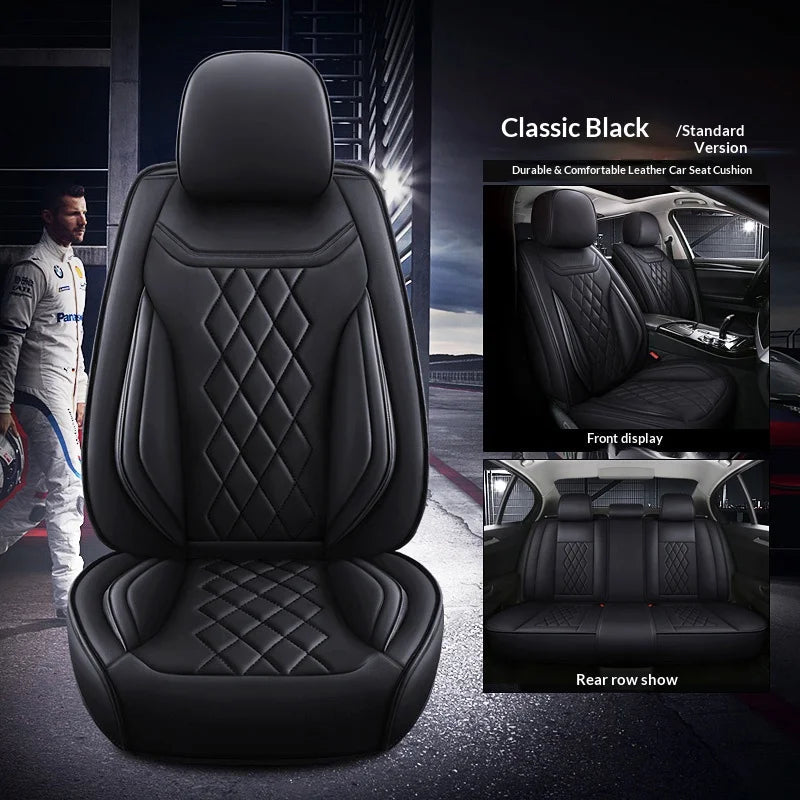 Universal Five-Seater Car Seat Covers Premium Leather Four Seasons Suitable for Most Cars SUVs Off-Road Vehicles CM World