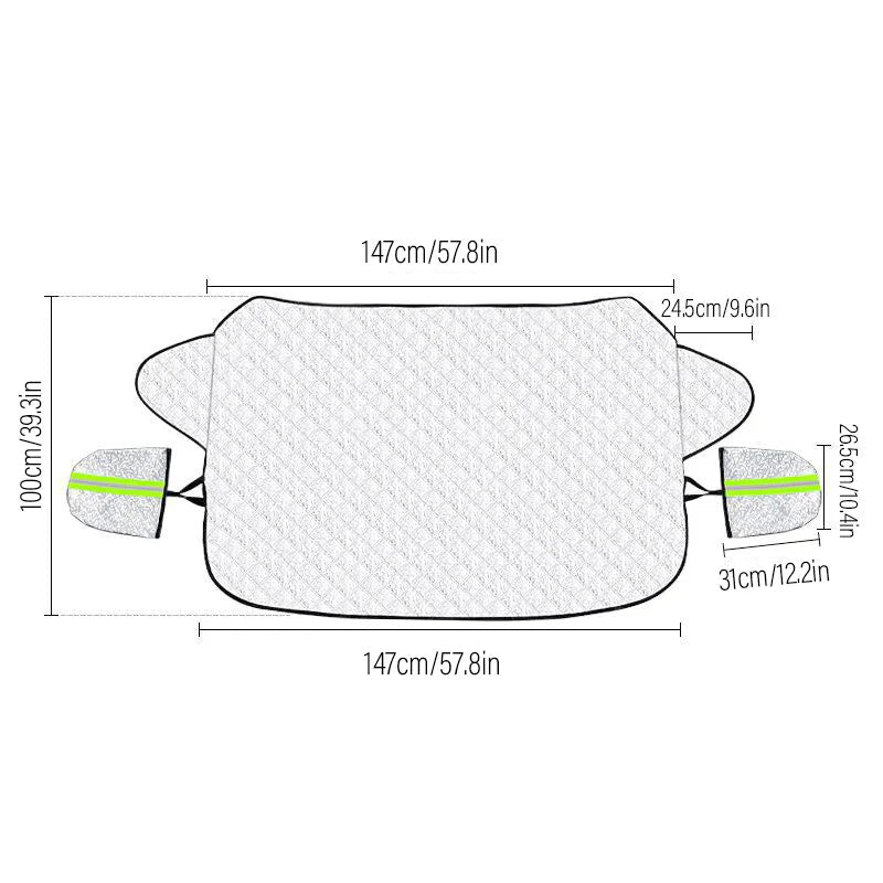 Windshield Cover for Ice and Snow, for Snow, Ice, UV, Mirror Protector, Windproof Sunshade Cover for Cars, Common to Most Cars Car Mobile World