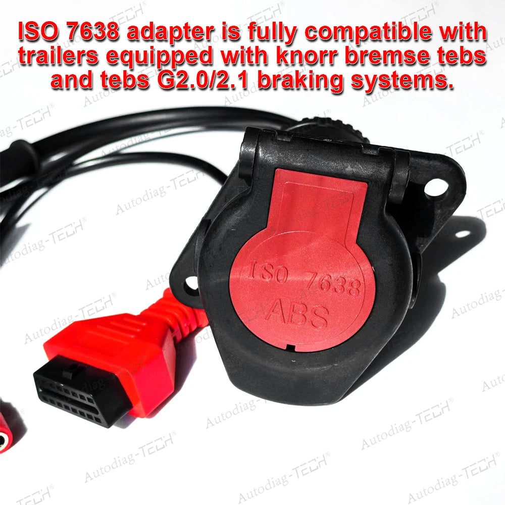 EBS ISO 7638 Trailer ABS OBD Diagnostic Adapter for Bosch/Wabco Truck OBD2 Diagnostic Cable for Autel/Autocom/LUANCH Scanner CM World