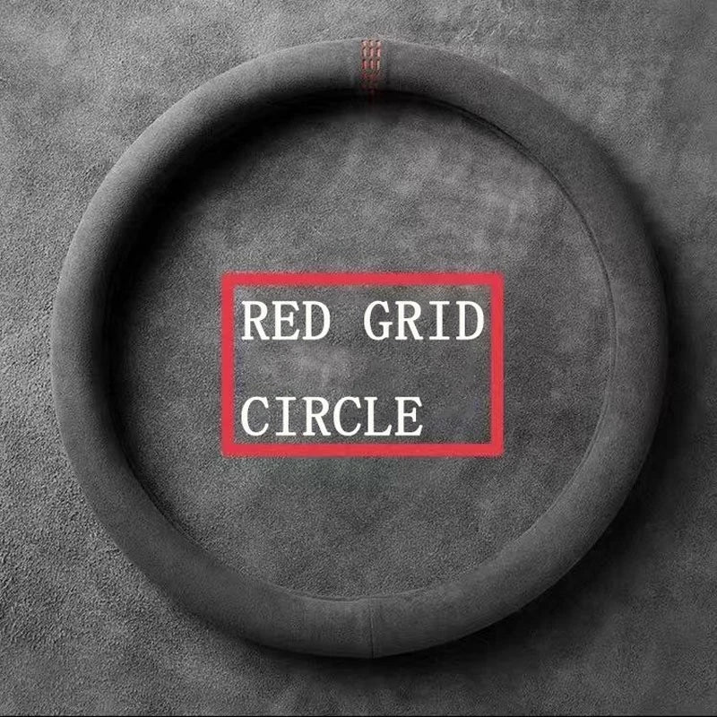 Suede Cover for All Seasons Car Steering Wheel Cover Ultra-thin Non-slip D-shaped Round Breathable Auto Steering Wheel Protector CM World