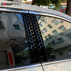 Car Adhesive Vinyl Wrap Honeycomb B-pillar Vinyl Decal DIY Waterproof Center Column Decoration Decor Universal Car Accessories Car Mobile World