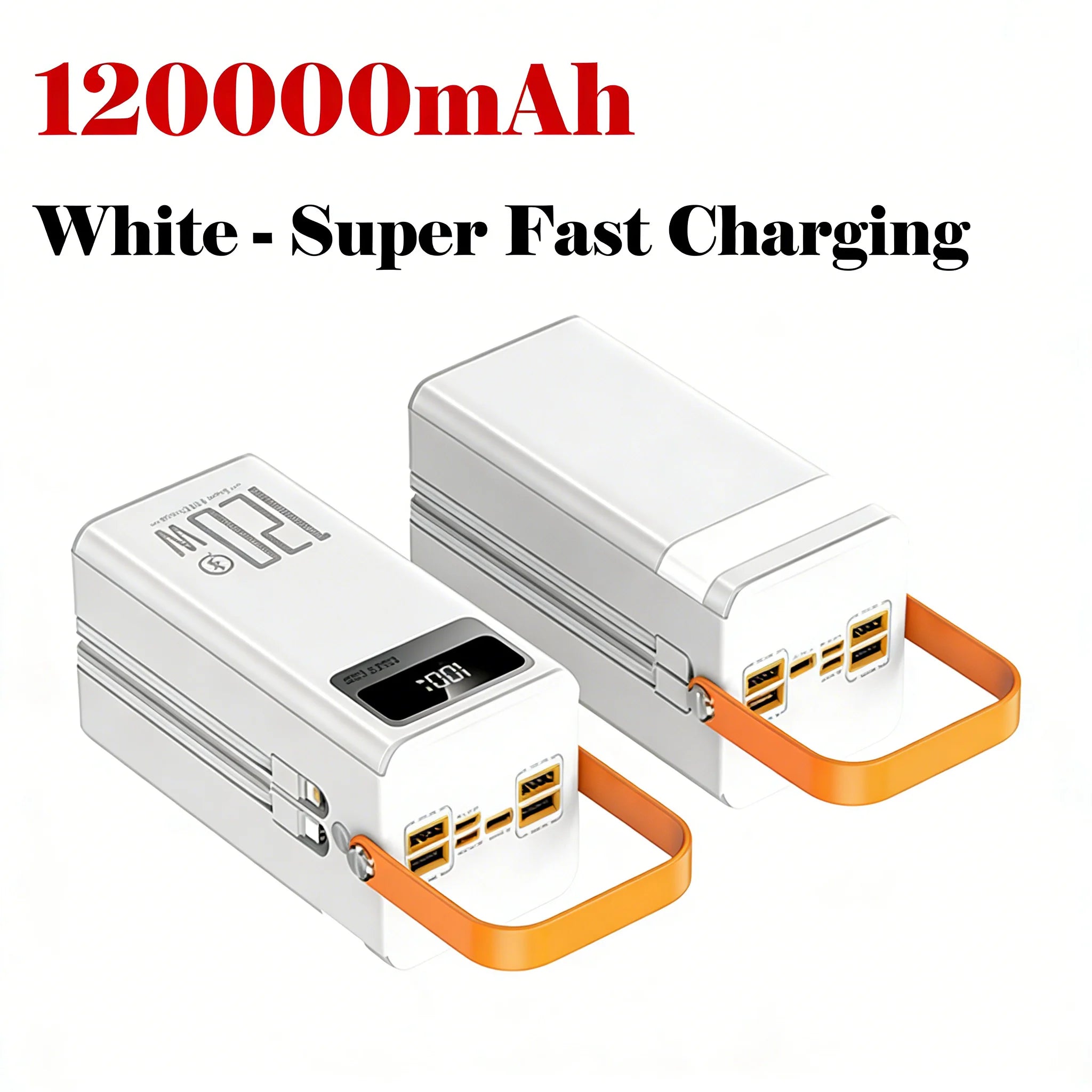 120W 150000mAh Fast Charging Power Bank Large Capacity Outdoor Mobile Power Supply External Spare Battery for Outdoor Camping Car Mobile World