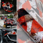 Vintage Rust Effect Vinyl Wrap Stickers for Car Film Covering Red Car Wrapping Sticker Geometry Camo Wrap Motorcycles Adhesive