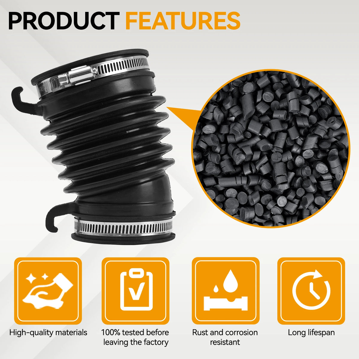 Air Intake Cleaner Hose Engine Air Flow Tube Pipe 17228-RZ0-G00 Fit Honda Civic 1.6 Diesel 2012-2016 Car Accessories
