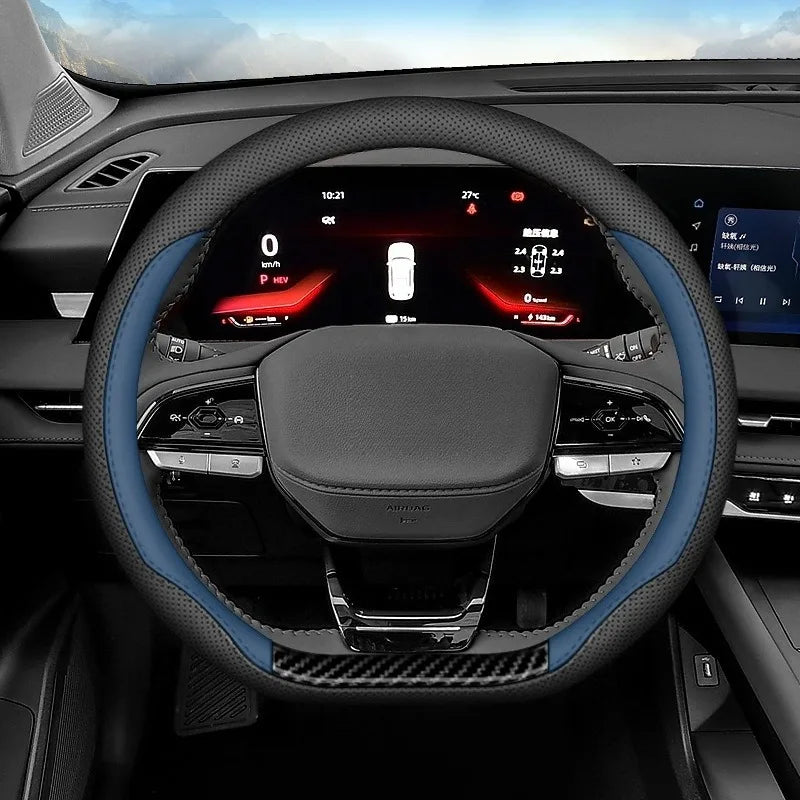 Universal Car Steering Wheel Cover Leather Steering Wheel Covers Car Interior Accessories 38cm O/D Type Non Slip Steering Covers
