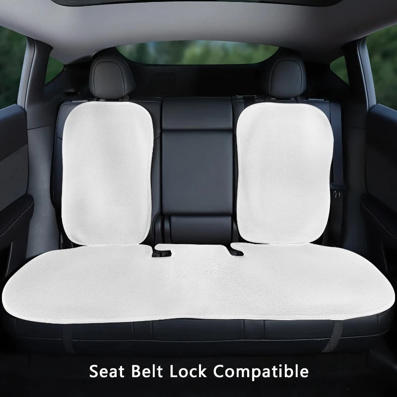 Car Ice Silk Seat Cushion Cover For Tesla Model 3 / Y Juniper 2019-2026 Breathable Comfortable Seat Pad Car Interior Accessories