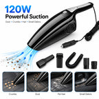 Car Vacuum Cleaner 12V 120W Wet Dry Portable Handheld Auto Vacuum 4M Cord Cigarette Lighter Hose Brush Crevice Nozzle