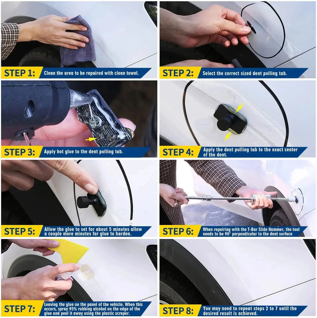 Super PDR Paint-free Dent Repair Tool Professional Dent Repair Tool  Suction Cup Dent Puller Tool Set Car Hail Dent Removal Kit CM World