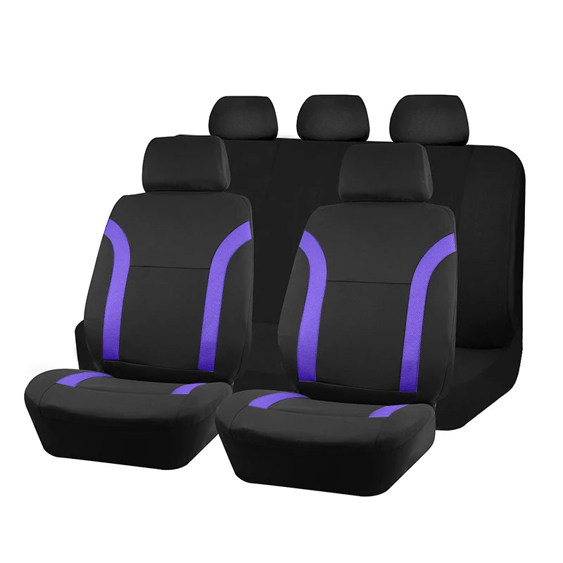 AUTO PLUS Sports Universal Polyester Car Seat Cover Set Fit Most Car Plain Fabric Bicolor Stylish Car Accessories Seat Protector CM World