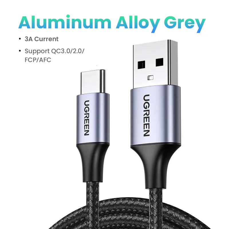 UGREEN 3A USB C Type C Cable for iPhone 18/17/16/15 Xiaomi Poco Samsung 18W Charging Wire USB2.0 Data Cord Carplay QC3.0 0.25-3M