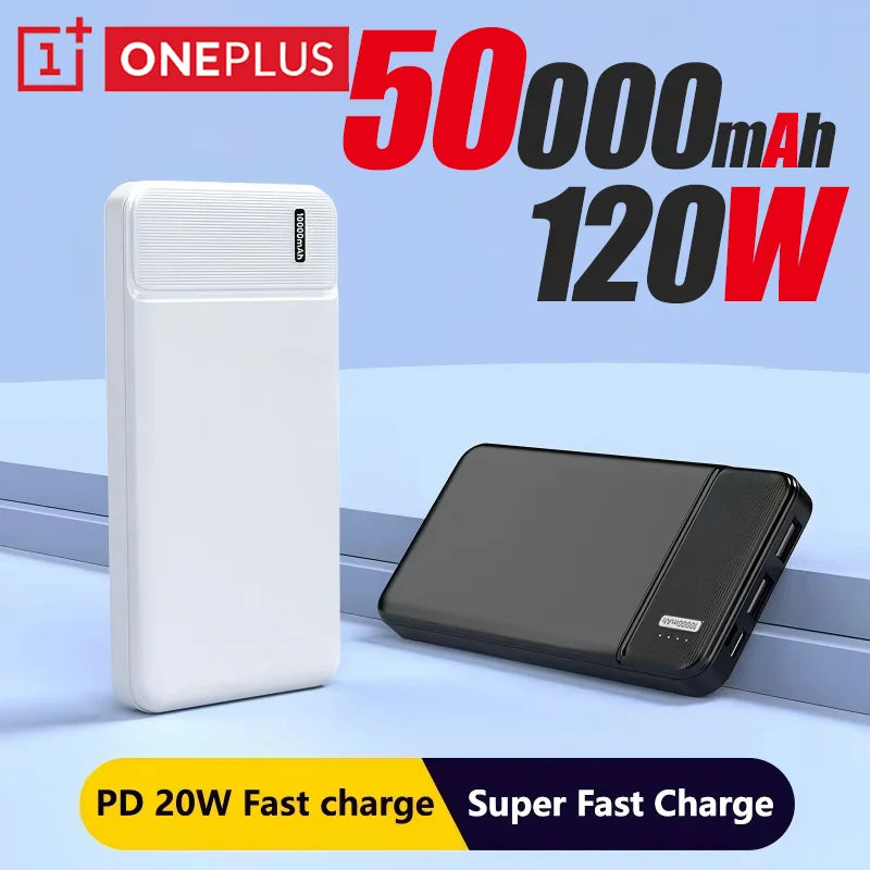 OnePlus 120w 50000mAh Power Bank 12w Portable Fast Charger External Battery Powerbank High Capacity Powerbank For Iphone Samsung