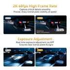 DDPAI Z60T Dash Cam 3-Channel HDR 4K+2K+1080P Front Rear Interior Night Vision 24H Parking Monitoring ADAS Dash Camera Car DVR