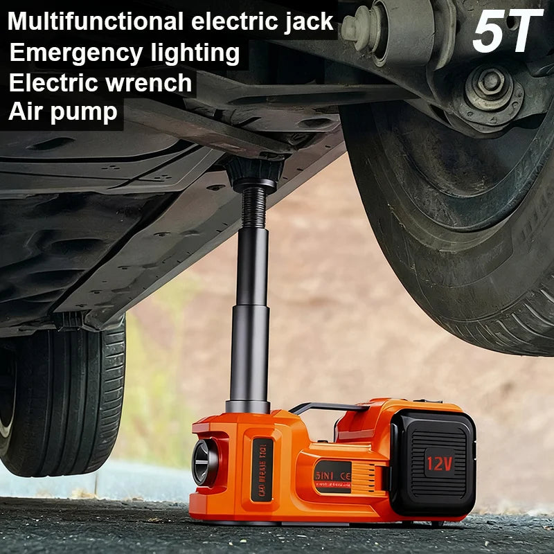 Electric Car Jack 5T Hydraulic Car Jack with Built-in Inflatable Pump and LED Light Car Jack for SUV Truck Change Tire 150~450mm CM World