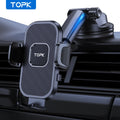 TOPK Upgraded Car Phone Mount for Dashboard, Secure and Stable Hands-Free Cell Phone Holder Compatible with All Smartphones CM World
