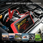 2026 New Smart Jump Starter 12V Car Battery Booster, Portable Power Bank with LED Light & Quick Charge Function