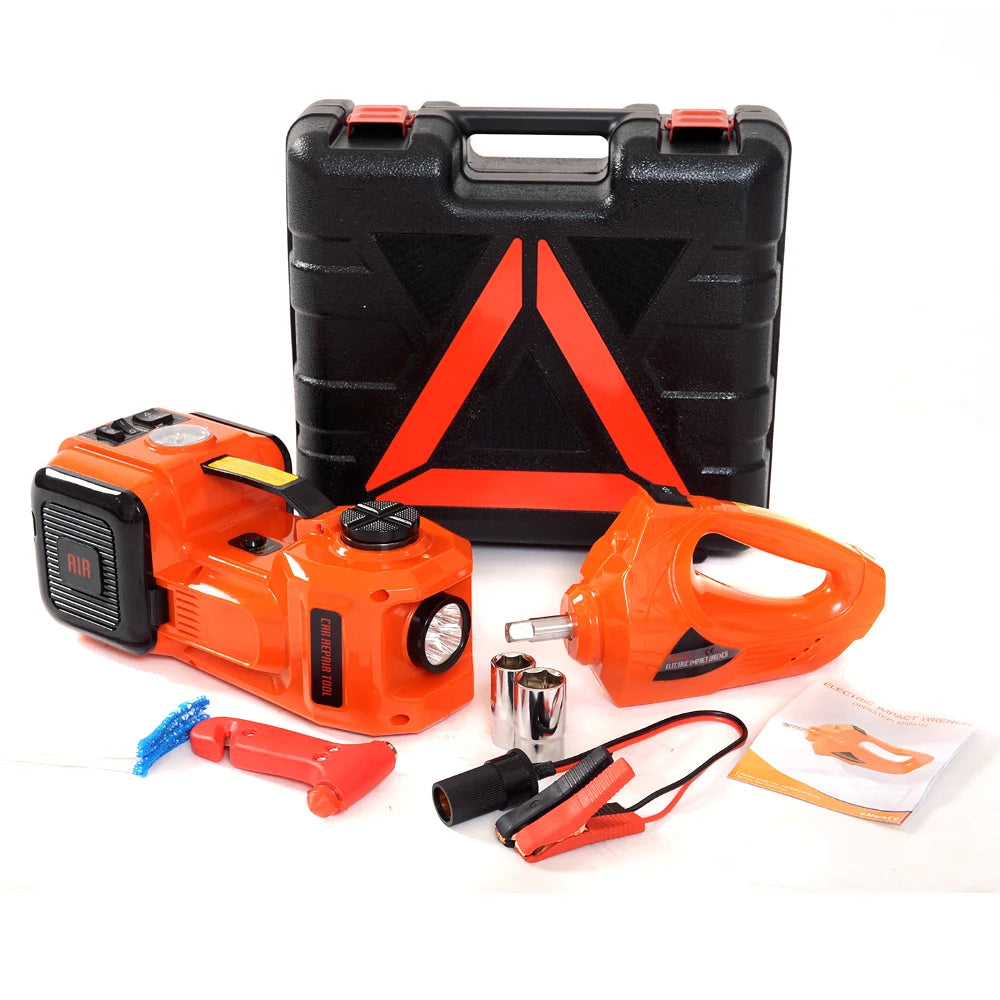 Professional 5-ton Portable Car DC 12V 5T Multifunctional Hydraulic Floor Jack With Electric Impact Wrench CM World