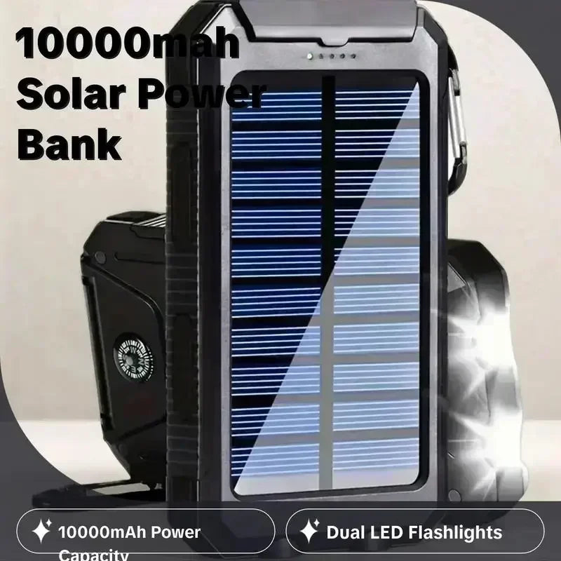 Top-Rated 10000mAh Solar Power Bank Waterproof Fast Charge External Battery Pack Car Mobile World
