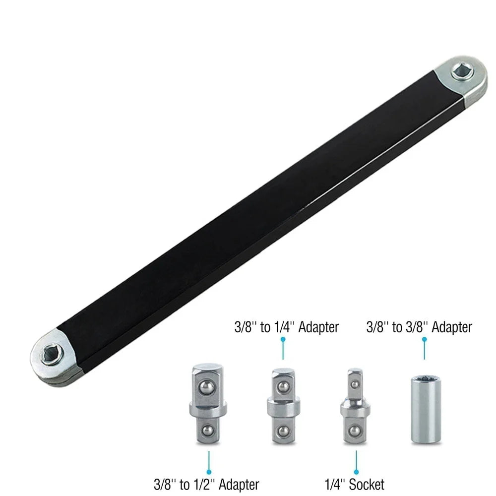 Ratchet Torque Extension Wrench Tight Spaces Extension Tool with 1/2" 1/4" and 3/8" Drive Adapters Universal Dynamics Hand Tools CM World