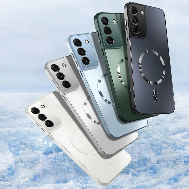 AG Magnetic Matte Silicone Case For Samsung S26 S25 Edge S24 S23 S22 S21 FE Ultra Plus Wireless Charging Shockproof Hard Bumper