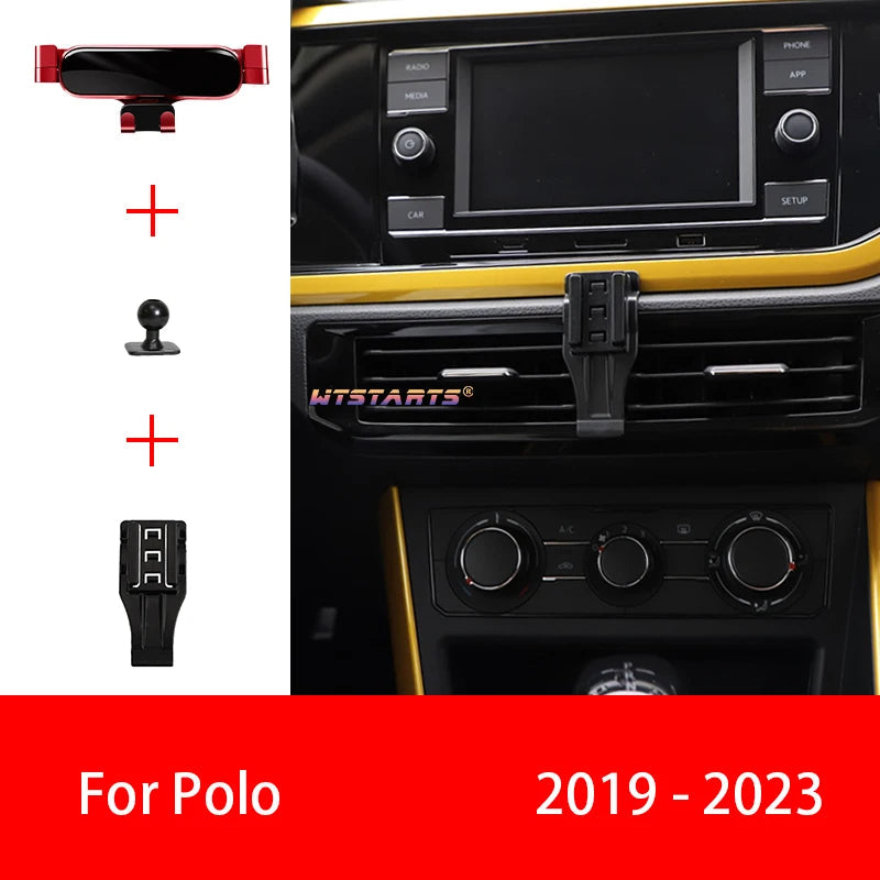 Car Phone Holder Mobile Mount Stand For Volkswagen Polo 2004-2023 Adjustable GPS Special Navigation Bracket Accessories CM World