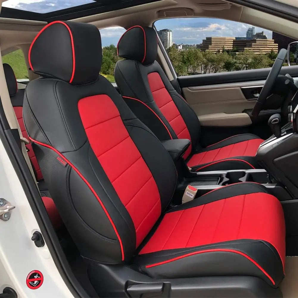 EKR Custom Fit Car Seat Covers Leather Full Set For Honda CRV 2023 2024 2025 2026 LX/EX/ EX-L/Sport/Sport Touring Waterproof Leather Cushion Seat Protective Cover