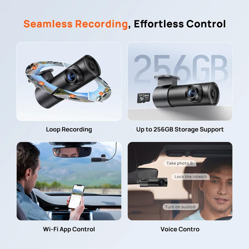 70mai Dash Cam M310 Plus 2K 1440P Super Night Vision F1.55 Aperture 70mai M310 2K Car DVR 24H Parking Guard WIFI & Voice Control