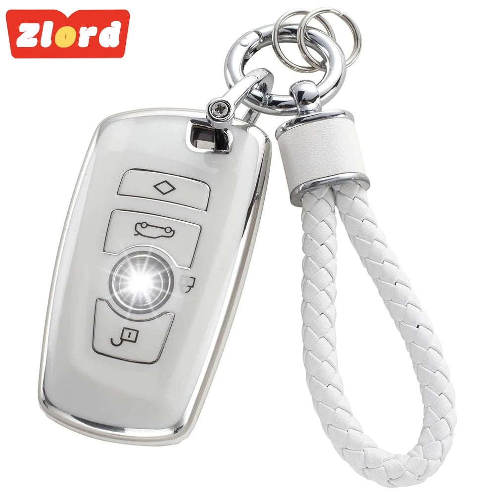 TPU Remote Car Key Case Cover Holder for BMW 1 3 5 7 Series X1 X3 X4 X5 X6 F10 F20 F30 F34 F25 F31 M3 M4 E34 Keychain