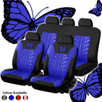 Car Seat Cover Full Set, Universal Butterfly Pattern Embroidery Auto Seat Cover Set CM World