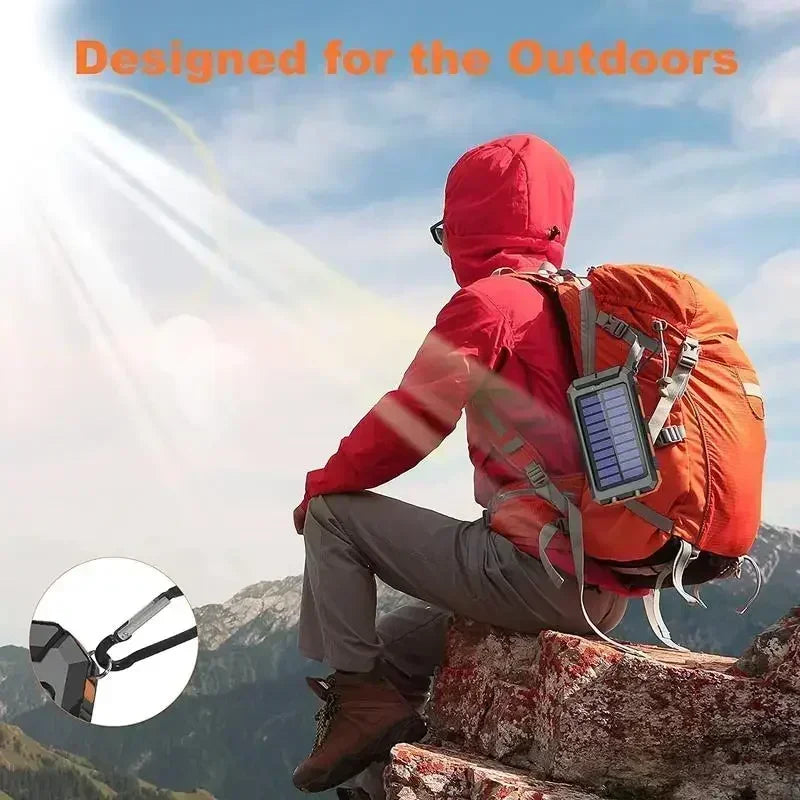 10000mAh Outdoor Solar Power Bank | Fast Charge Waterproof Shockproof Flashlight Compass In Stock Car Mobile World