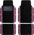 Bling Car Floor Mats Full Set, Universal Fit Most Cars,SUV, 4 pcs Sparkle Glitter Diamond Carpet for Women with Anti-Slip Pad