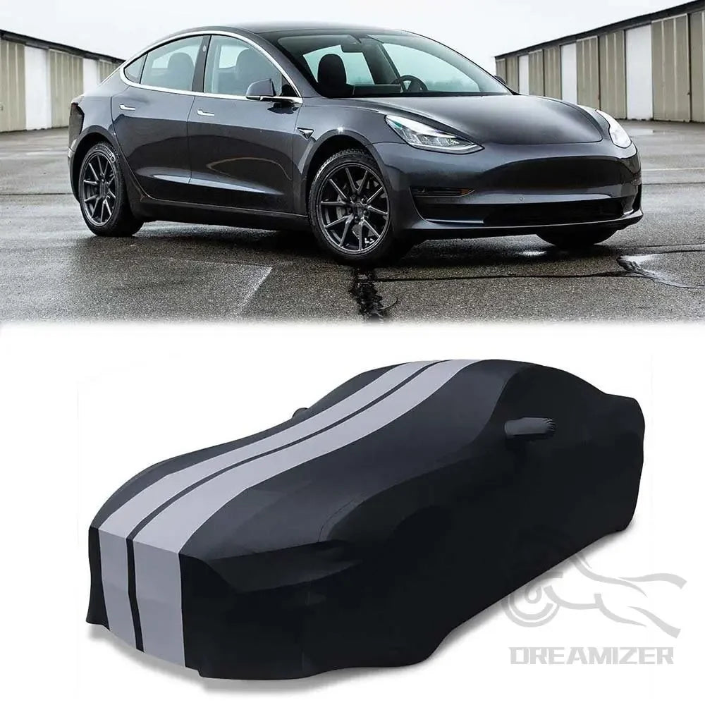 Car Covers Stretch Cloth Special Car Clothing Auto Cover Indoor Dust Sun Protection Exterior Accessories Fit for Tesla Model CM World