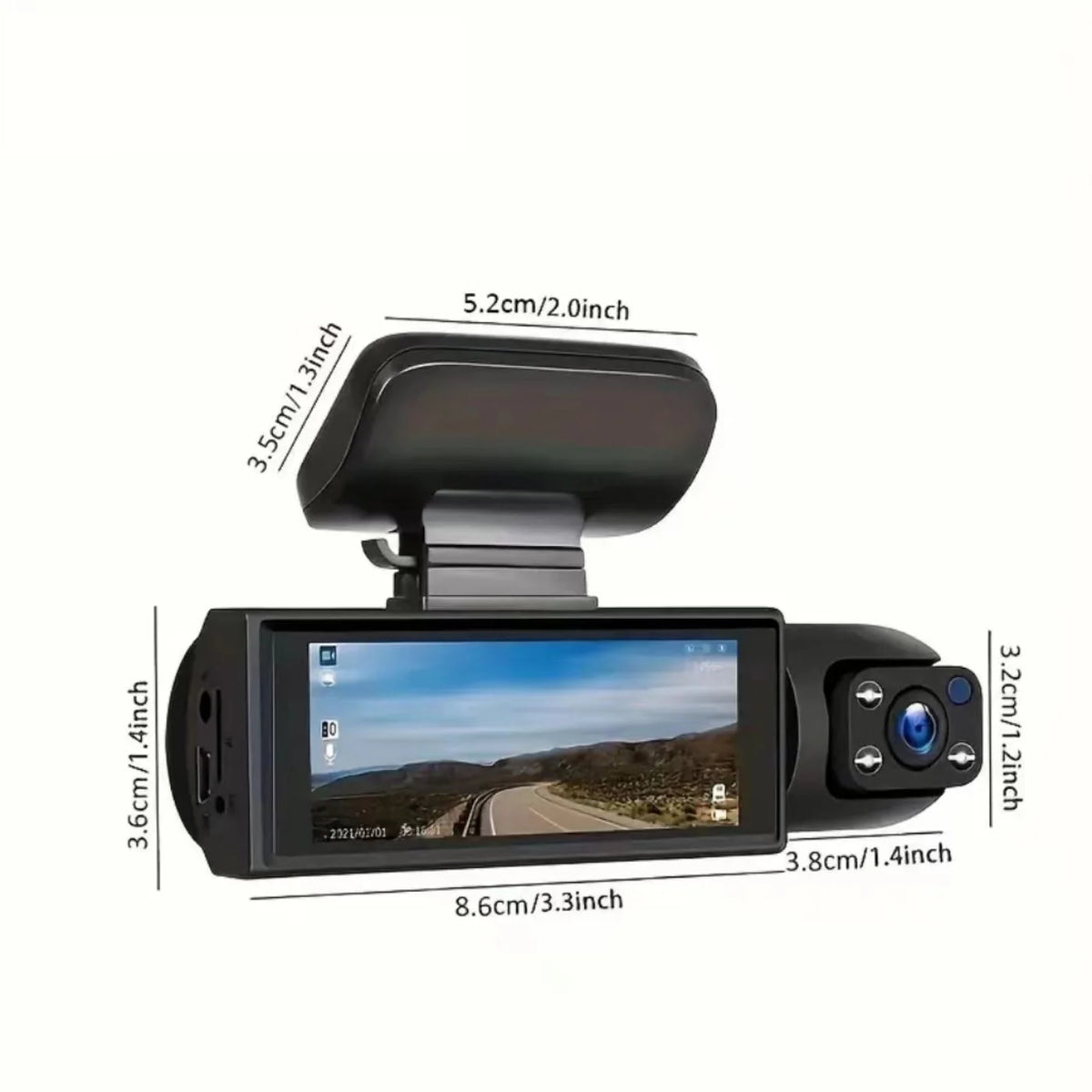 BCUOZ Dual-Lens Dashcam 1080P Front Camera And 720P Built-In Car Cameras Super Night Vision Loop Recording G-Sensor WDR 12-24V Car Plug Power Supply Optional 32GB Memory Card