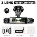 Car DVR Dash Cam 3/4 Lens Black Box FHD 1080P Night Vision 24h Parking G-Sensor Loop Recording Video Recorder Car Cameras Car Mobile World