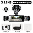 Car DVR Dash Cam 3/4 Lens Black Box FHD 1080P Night Vision 24h Parking G-Sensor Loop Recording Video Recorder Car Cameras Car Mobile World