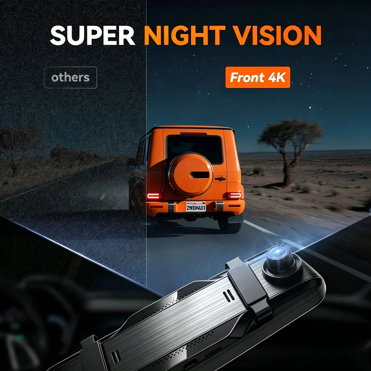 10-Inch Touch Screen IMX678 4K+2.5K Mirror Dash Cam Rear View Mirror Camera, Parking Assist, Loop Recording, Night Vision, 5.8GHz.WiFi, ADAS, LCA, BSD Functions, External GPS, 64G Card - Suitable for Most Vehicle Models