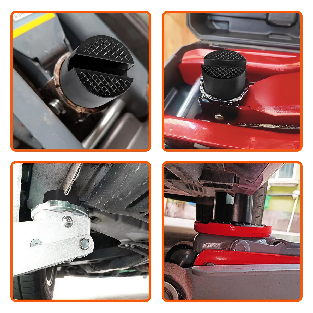 YONGRUN 1/2PCS Jack Rubber Pad Universal Jack Rubber Support Pad Frame Protection Car Disassembly Maintenance Tool Rubber Block CM World