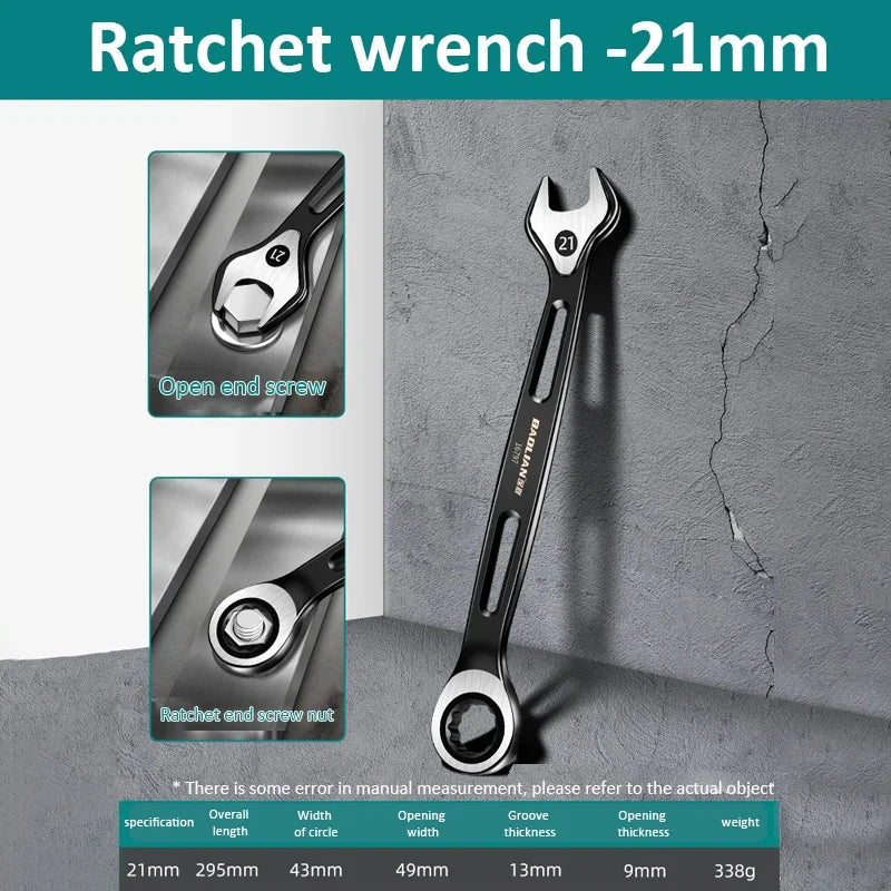 1PC 6-22mm Combination Ratchet Wrench Dual-purpose Wrench Metric Universal Spanner Labor-saving Anti Slip Repair Tool Hand Tool