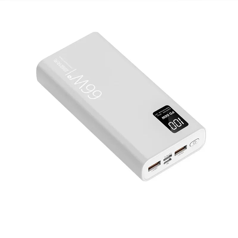 50000mAh Power Bank For Xiaomi iPhone Samsung 66W Super Fast Charging For 22.5W  Built-in 4 Cables Portable Digital Powerbank Car Mobile World