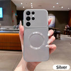 For Magsafe Wireless Charging Case For Samsung S26 Ultra S25 S24 S23 S22 S21 Plus Edge Metallic Paint Finish Soft Cover