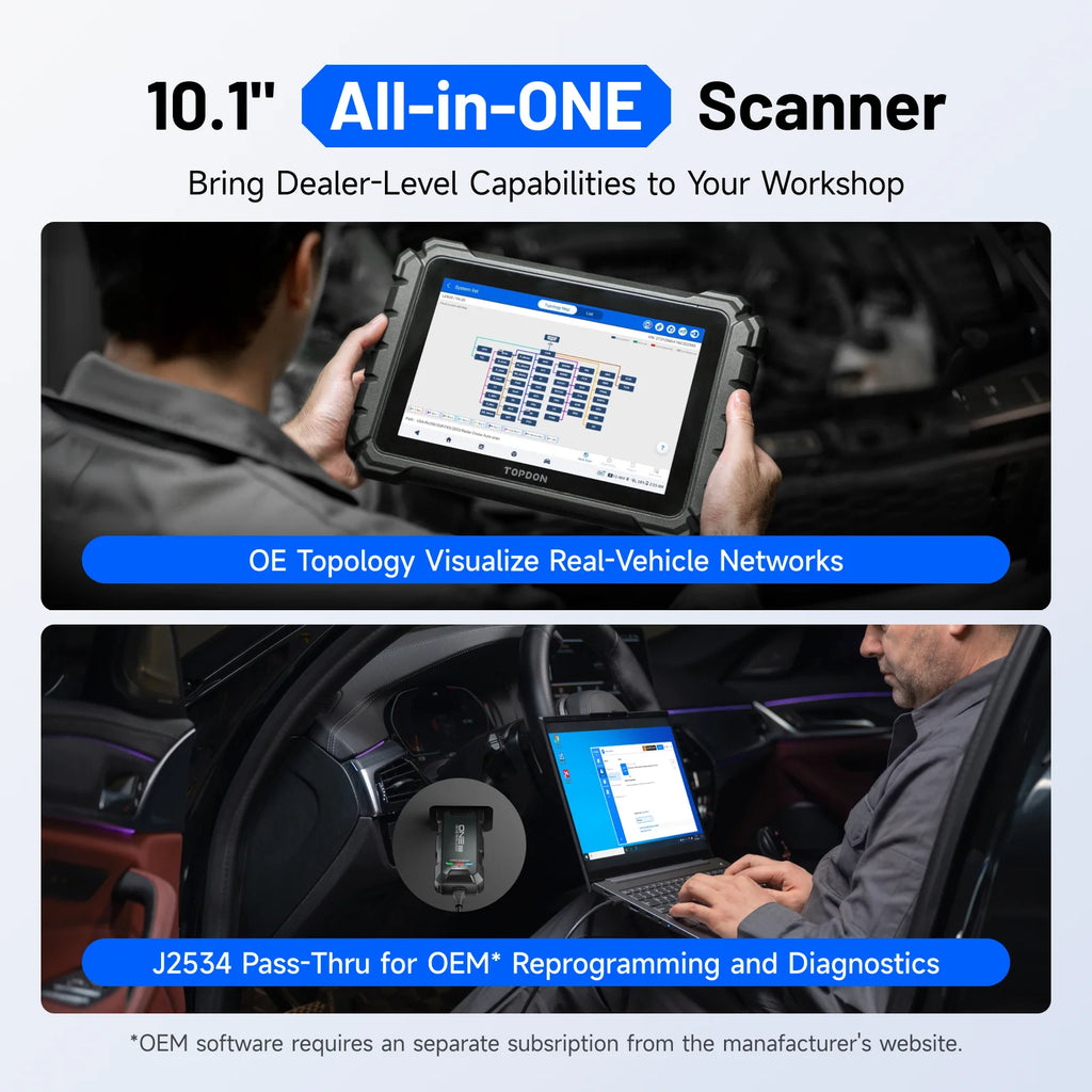OBD2 Scanner Car Diagnostic Tool Bluetooth Wireless Bi-Directional Control OBD Automotive Scan Tool AI Assisted TOPDON ONE Lite