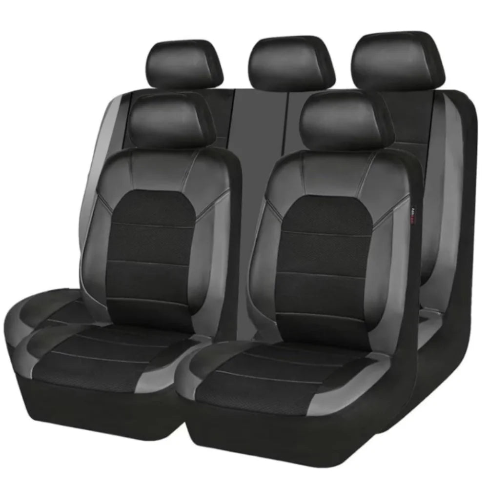 PU Leather Car Seat Cover Waterproof Quilted Seat Cushion Cover Full-Wrapped Sandwich Stitching Universal Car Seat Cover