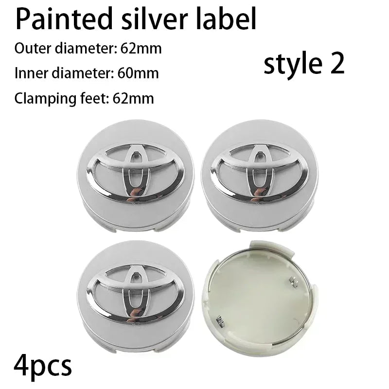 4pcs 62mm Car Styling Wheel Hub Center Caps Rim Cover Badge For Toyota Corolla Yaris CHR Rav4 Highlander Avalvn Camry accessory CM World