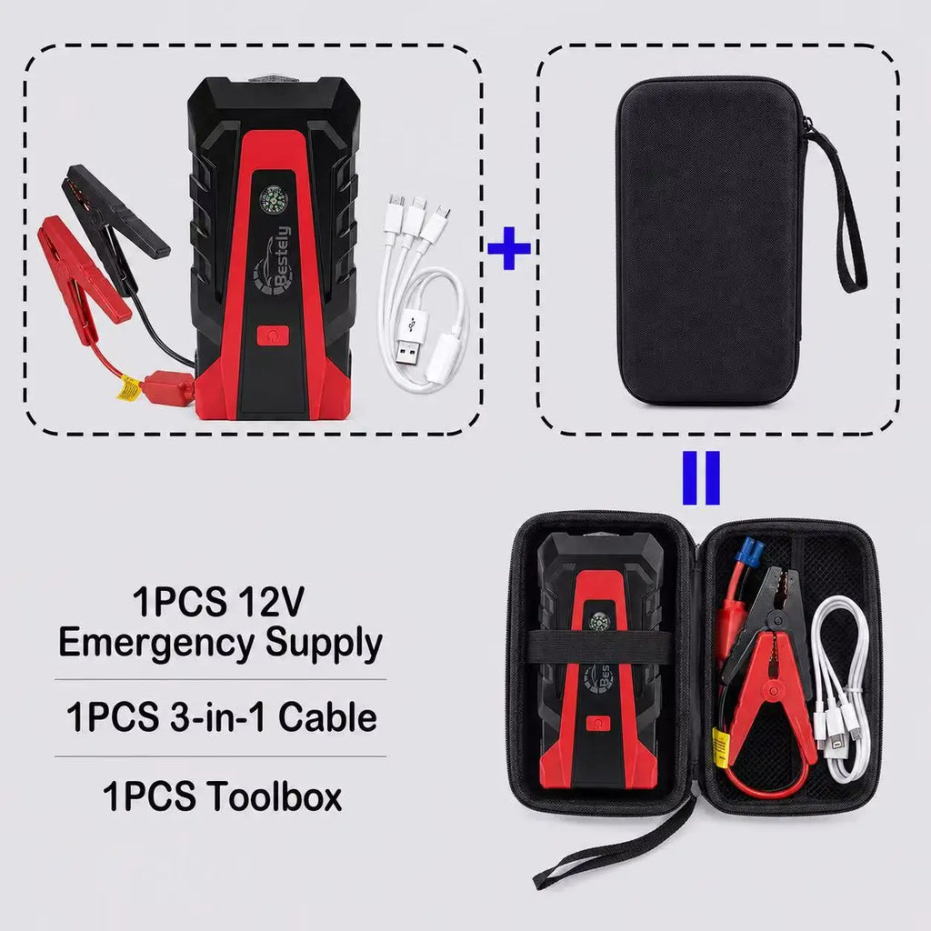 New 12V 3000A Car Battery Jump Starter Portable Charger Car Booster Auto Starting Device Emergency Starter Fast Charging